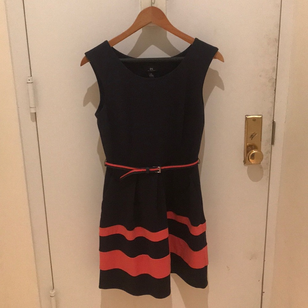 Fit flare striped IN San Francisco dress